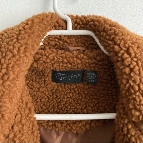 RD Style Brown Teddy Coat - Picture 4 of 5